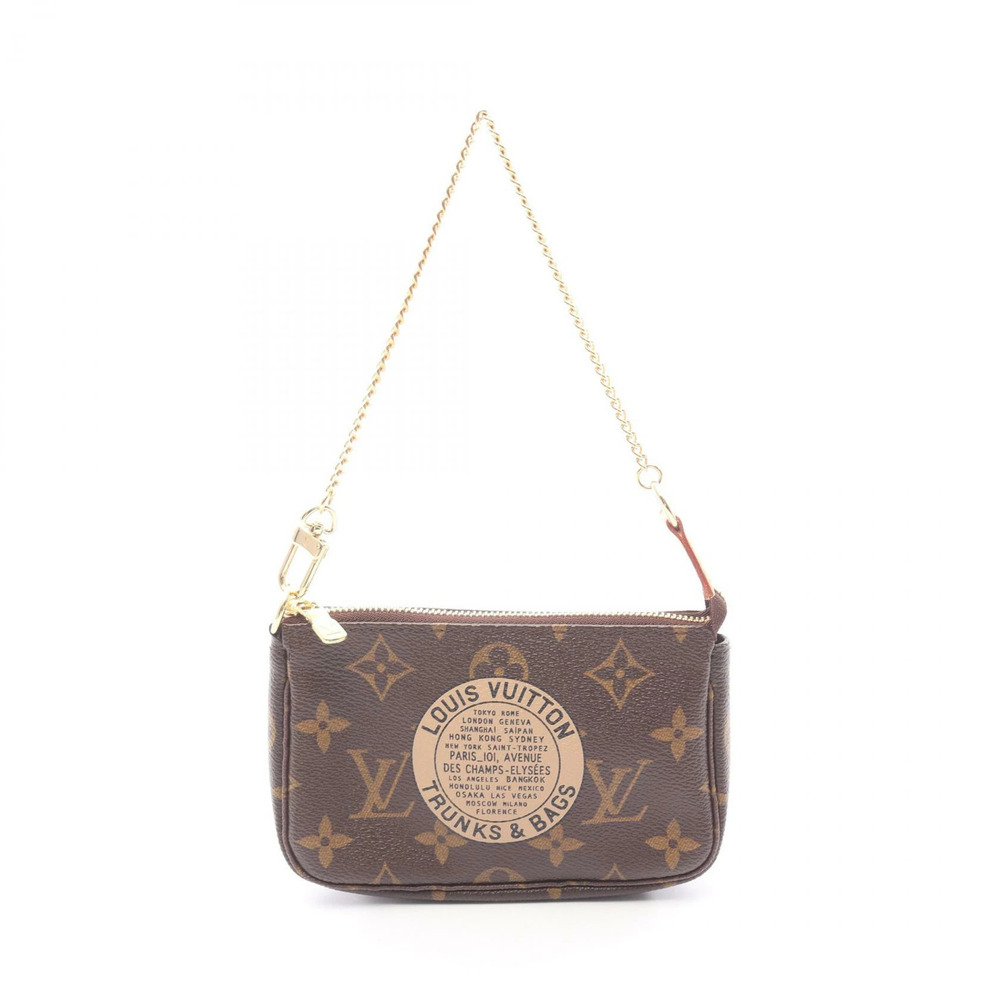 Louis Vuitton Pochette Accessoires TB Handbag Canvas Leather Monogram Brown